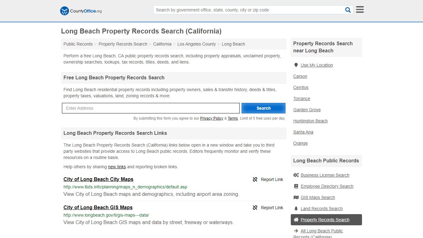 Property Records Search - Long Beach, CA (Assessments ...